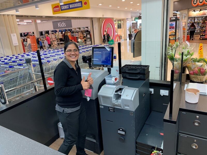 A photo of a woman and Consillion's Cash Machine